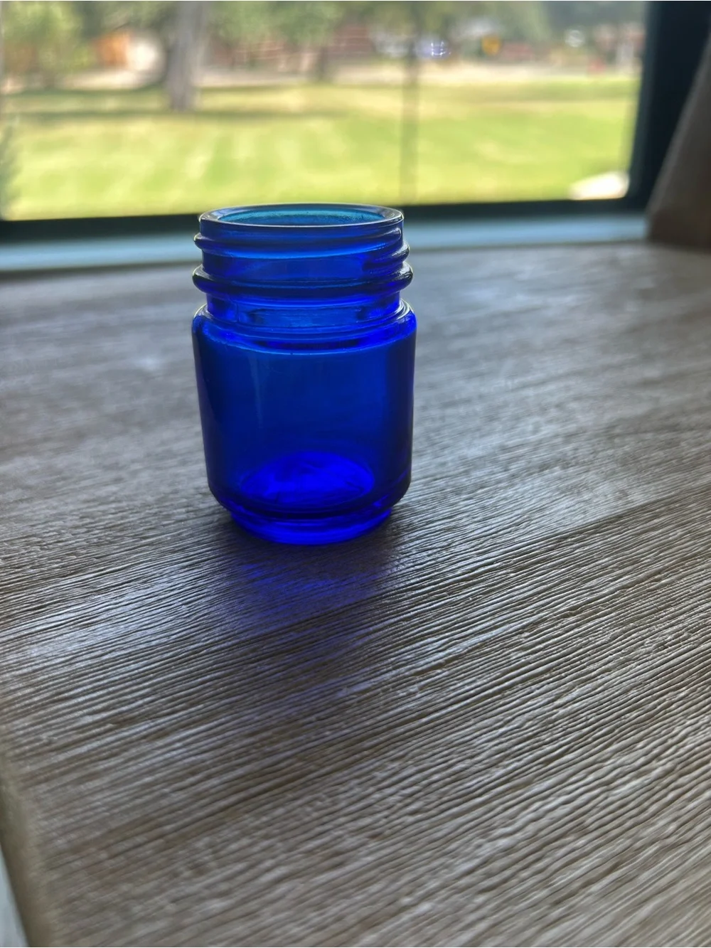 Antique Vicks Vapourub Cobalt Blue Glass Jar - Ring & Small item Storage
